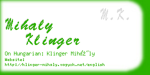 mihaly klinger business card